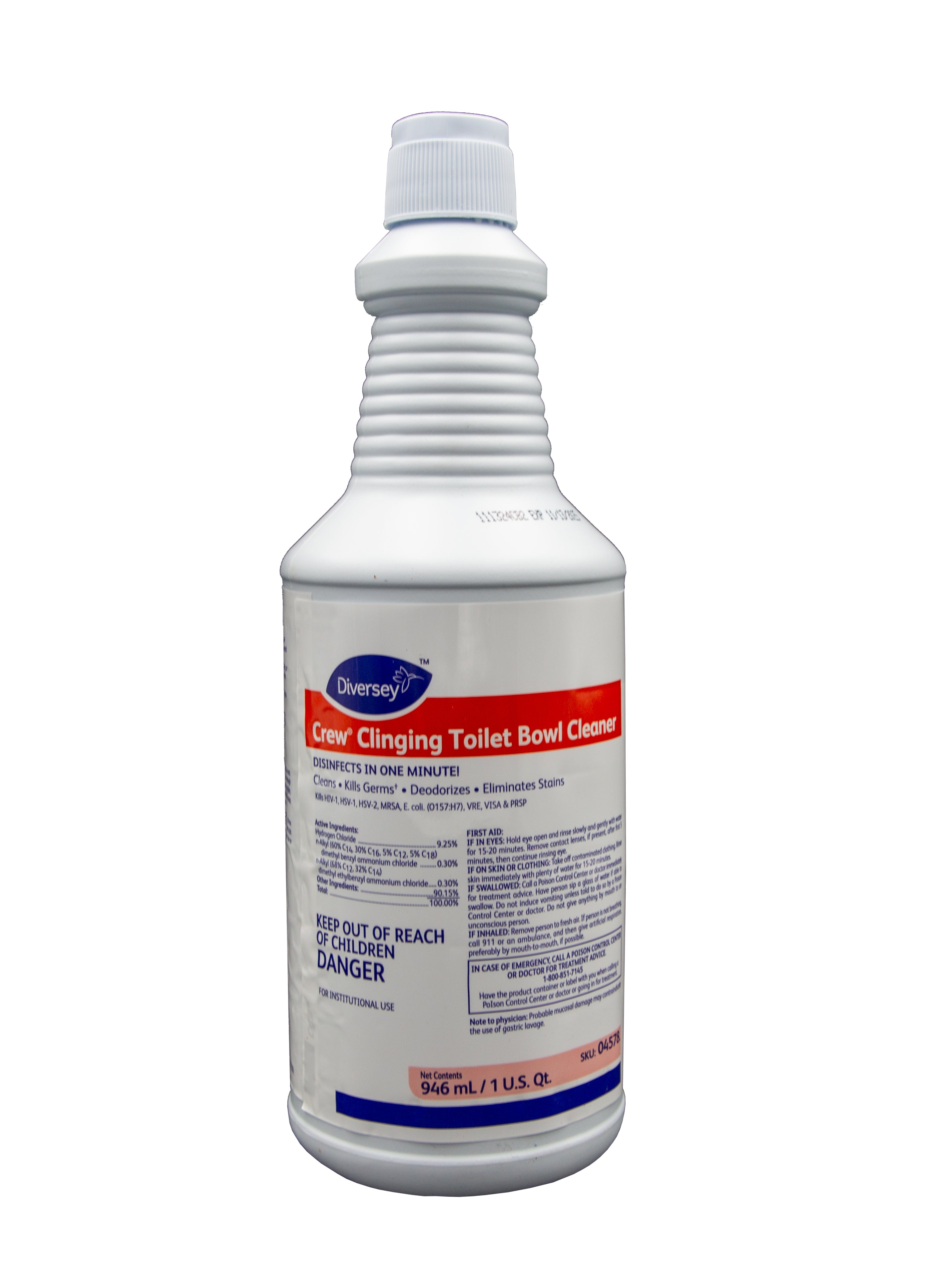 Diversey 4578 Crew 1 qt Clinging Toilet Bowl Cleaner - Floral 12 Pack
